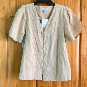 Women’s size small Crown and Ivy new with tags never worn part linen blouse